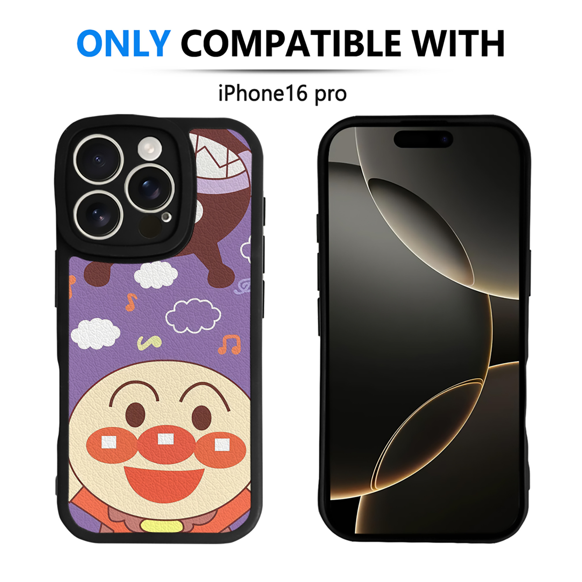 （画像用） アンパンマン Anpanman 【iPhone 16シリーズ対応】シリコンスマホケース（レザー調） 材質：シリコン